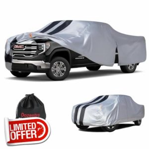 GMC Sierra Truck Cover Custom Fit 2002-2025 Double/Extended/Crew Cab Short Bed(5.7'-6.6') With Door Zipper