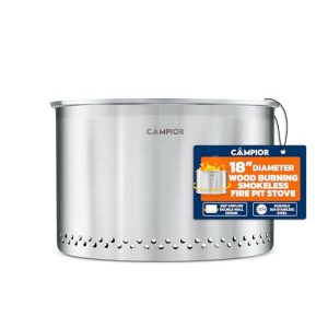 18" Portable 304 Stainless Steel Outdoor Stove with 360° Airflow Design