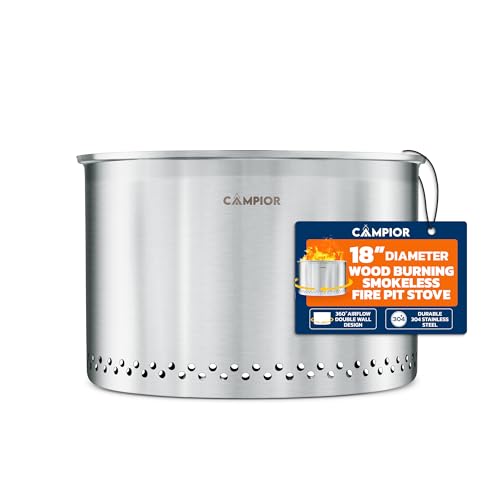 18" Portable 304 Stainless Steel Outdoor Stove with 360° Airflow Design