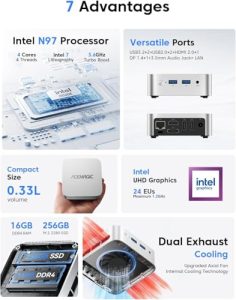 Processor N97 (Beat N100/N95/N150) up to 3.6 GHz Mini Computers