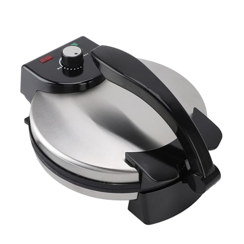Anti Stick Electric Roti Maker Machine Pizza Machine with 10in Knob Temperature Control & Stainless Steel Cover for Cooking