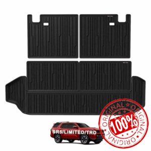 TripleAliners Trunk Mat & Rear Seatback Mat Fit for Toyota 2025 4Runner All Weather TPE Liners Accessories Custom Fit 6th Generation 4Runner TPE Heavy-Duty Covers(Only for 7 Seats)