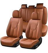 FLORICH Seat Covers, Black Car Seat Cover Full Set, Luxury Faux Nappa Leather Automotive Seat Pro...