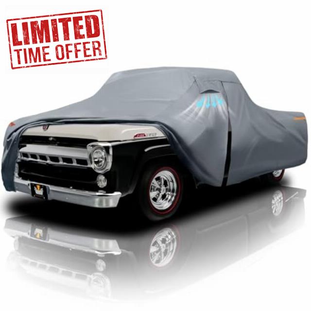 Ford F-100 Truck Cover Custom Fit 1953-1983 Regular/Extended/Crew Cab Short/Long Bed(6.4'-8.5') with Door Zipper