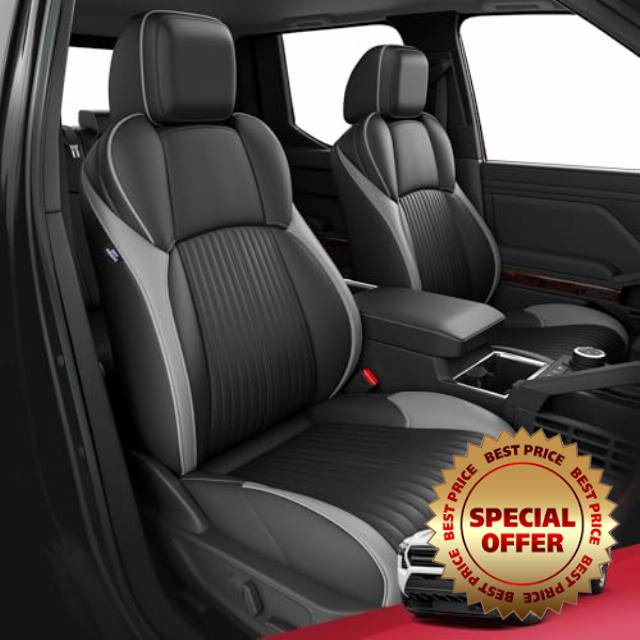 FREESOO Custom Fit Leather Tacoma Seat Covers Full Set Gen 4Th 2024-2025 Double Cab