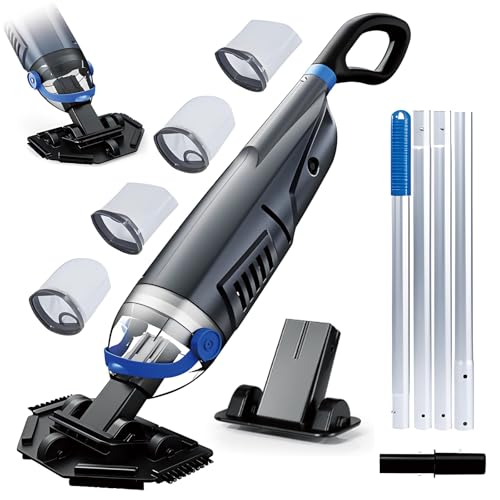 72'' Extension Pole Rechargeable Pool Vacuum Cleaner Ideal for Spas & Hot Tubs