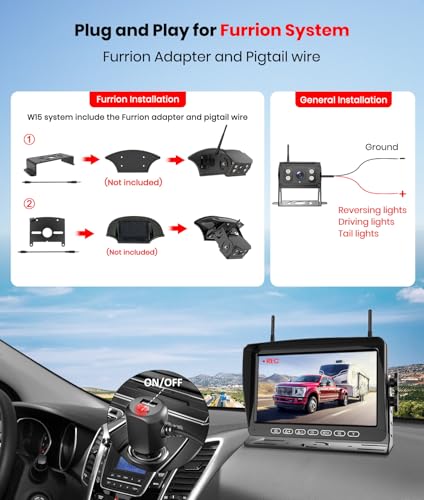 170°Wide Angle with IR Night Vision Back up Camera for RVs Campers and Trailers