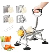 Anatole Professional French Fry Cutter with 1/3'' 1/2'' Stainless Steel Blades Manual Potato Cutt...