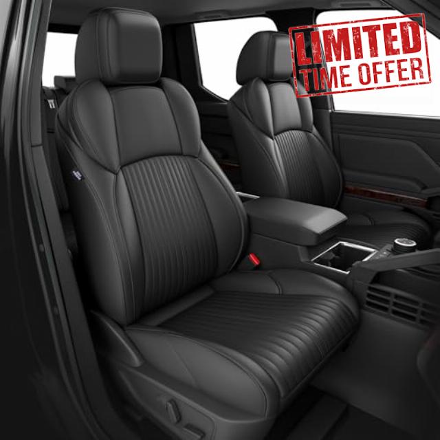 FREESOO Custom Fit Leather Tacoma Seat Covers Full Set Gen 4Th 2024-2025 Double Cab