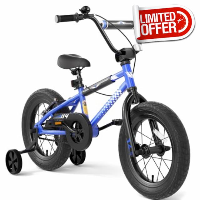 XJD 12 14 16 Inch Kids Bike BMX Style Bicycle with Training Wheels Coaster Brake for 1-10 Years Old Toddlers Boys Girls Multiple Colors