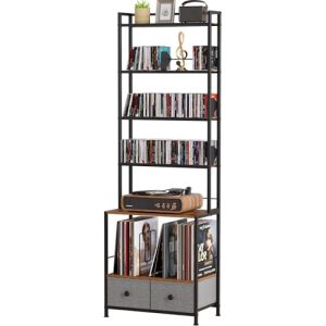 6-Tier CD Rack Tower with Drawers for CDs