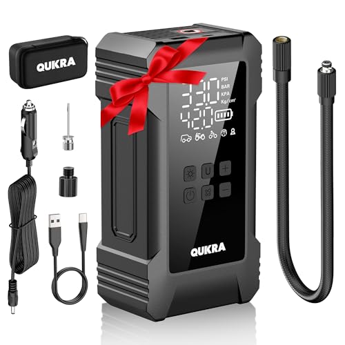 Dual Cylinder Cordless Air Pump for Car Tires with 12000mAh Battery Capacity