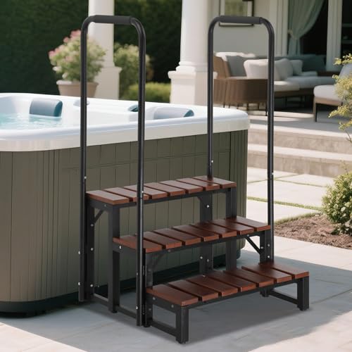 3 Steps Hot Tub Stairs w/Leveling Foot