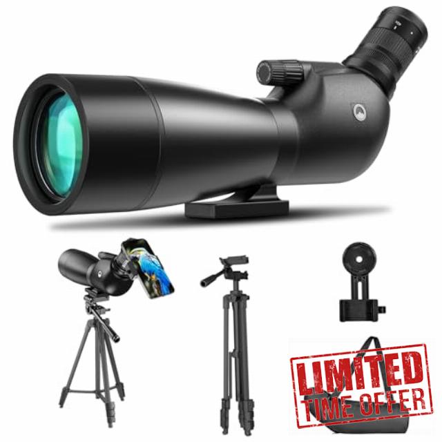 Spotting Scope 25-65x75mm - URBANCOAST Portable Spotting Scopes with Full Size Tripod
