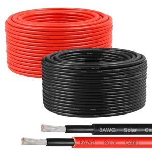 2 Pack 100FT Red & Black Solar Extension Cable