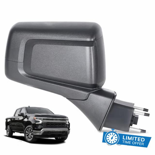 Side Mirror Compatible with 2019-2024 Chevy Silverado 1500/1500LTD WT View Mirror Textured Black - GM1321582 84823216 (Right Passenger Side & 2 Pins)