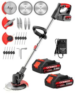 21V Cordless Weed Eater Battery Powered with 2Pcs 2.0Ah Batteries