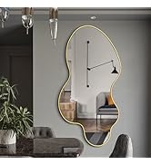 womilous Black Irregular Mirror, Asymmetrical Mirrors, 46.5