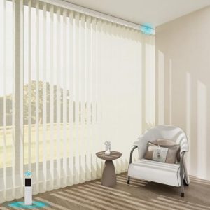 Light Filtering Smart Vertical Window Blinds for Sliding Glass Door Customize(Linen Beige)