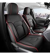 FREESOO Seat Covers Leather Waterproof Car Seat Cover Universal Seat Covers Full Set for Most 5 S...