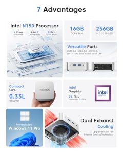 Twin Lake N150 (Beat N97/N95) 16GB DDR4 RAM 256GB M.2 SSD up to 3.6 GHz