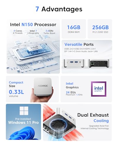 Twin Lake N150 (Beat N97/N95) 16GB DDR4 RAM 256GB M.2 SSD up to 3.6 GHz