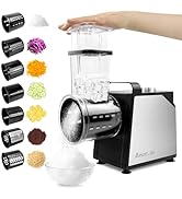 Anatole Electric Cheese Grater Stainless Steel Vegetable Shredder 6 Blades 250W Large Inlet Outle...