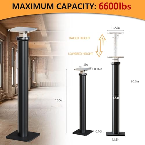 16.5-20.5 Inch Height Adjustable Post Floor Jack