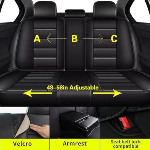 Waterproof Faux Leather Vehical Car Seat Cushion Covers(Black)