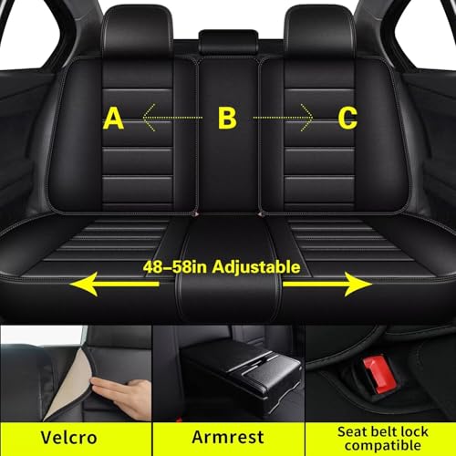 Waterproof Faux Leather Vehical Car Seat Cushion Covers(Black)