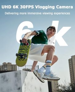 6K 64MP Digital Camera with WiFi & Microphone for Youtuber