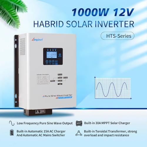 12V DC to 120V AC with 30A MPPT Solar Controller & 15A Battery AC Charger