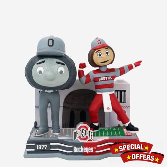 Brutus Buckeye Ohio State Buckeyes Then And Now 2 Bobblehead College
