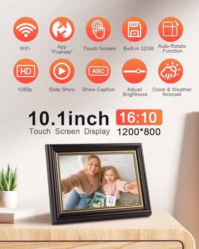 1280x800 HD IPS Touch Screen Picture Frames with Frameo APP