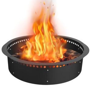 52 inch Outer/48 inch Inner Heavy Duty Large Solid Steel Firepit Liner for Outside Wood Burning