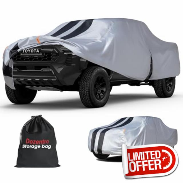 Toyota Tacoma Truck Cover Custom Fit 1995-2025 Xtra/Access/Double Cab Short Bed(5'-6.125') With Door Zipper