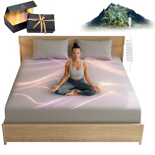 12% Pure Silver - Highest Silver Content Available - Grounding Bed Sheets - Grounded Sheets Queen Size - 60" x 80" x 15" - Gray