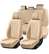 FLORICH Leather Car Seat Covers, Seat Cover for Cars Full Set Black Car Seat Cover Front Seats an...
