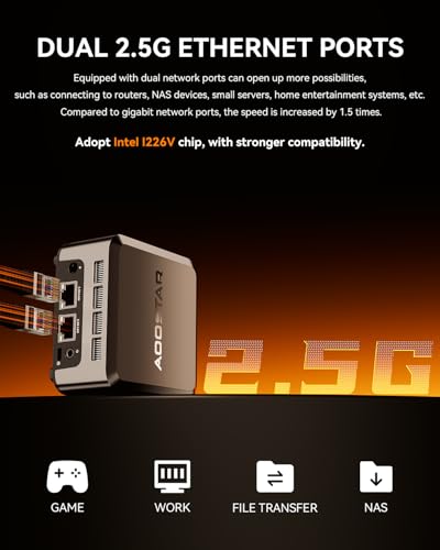 Mini Desktop PC with LPDDR5 12GB RAM 512GB M.2 2242 SSD
