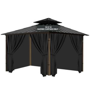 10'X12' Gazebo Curtains Outdoor Waterproof