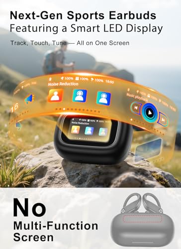 ENC Noise Cancelling Sport Ear Buds with Multifunctional Touch Screen