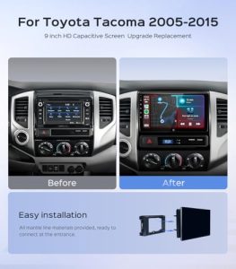 9" Touch Screen Head Unit with Android 13/CarPlay/Android Auto/2+64G /GPS Navigation/Bluetooth/FM/RDS Radio/HD Backup Camera