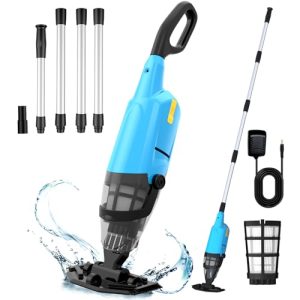 2025 Upgraded Handheld Pool Vacuum for Above Ground Pool W/4-Section Aluminum Pole & 18 Gallon/Min