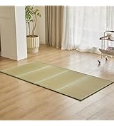 KITBRHOME Japanese Tatami Mat, 31.5 in x 31.5 in x &frac12; in, 62 Sq Ft - 9 Pc, Foldable DIY with Non-S...