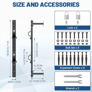 2 Place Weedeater Rack for Open/Enclosed Trailers with Locks Spring Hasp Trimmer Rack Holder Enclosed Trailer Accessories for Lawn Equipment