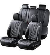 FLORICH Universal Seat Covers, 5 Seats Leather Seat Covers for Cars, Waterproof & Breathable Napp...
