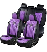 FLORICH Leather Seat Covers, Car Seat Covers Full Set, Car Seat Protectors 5 Seats, Pink Driver S...