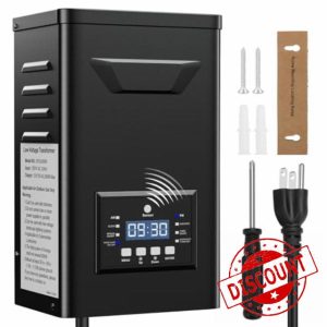 400W Low Voltage Landscape Transformer with Timer & Photocell for Landscape Lighting
