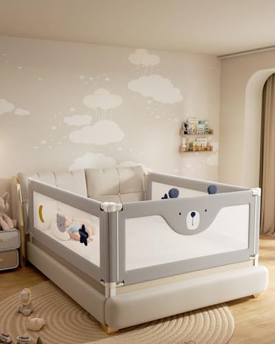No-Drill Needed Baby Bed Rail Guard with Height Adjustable