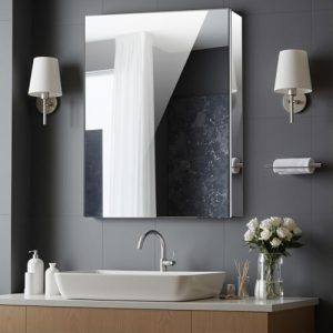 20x26 inch Metal Bathroom Wall Cabinet with 3 Mirrors